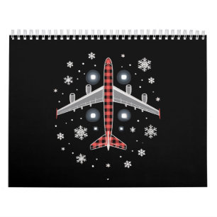 Airplane Plaid Christmas Pilot Calendar