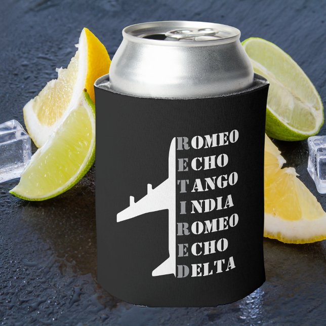Airplane Retired Nato Phonetic Alphabet Aviation Can Cooler (Creator Uploaded)