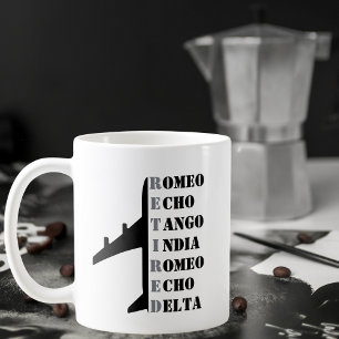 Airplane Retired Nato Phonetic Alphabet Aviation Coffee Mug