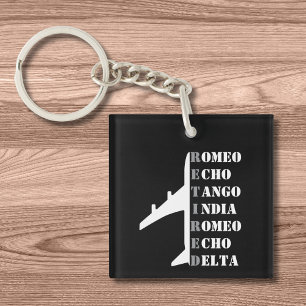 Airplane Retired Nato Phonetic Alphabet Aviation Key Ring