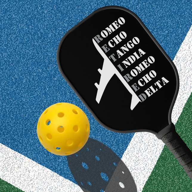 Airplane Retired Nato Phonetic Alphabet Aviation Pickleball Paddle (Creator Uploaded)