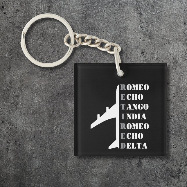 Airplane Retired Nato Phonetic Alphabet Photo Key Ring (Creator Uploaded)