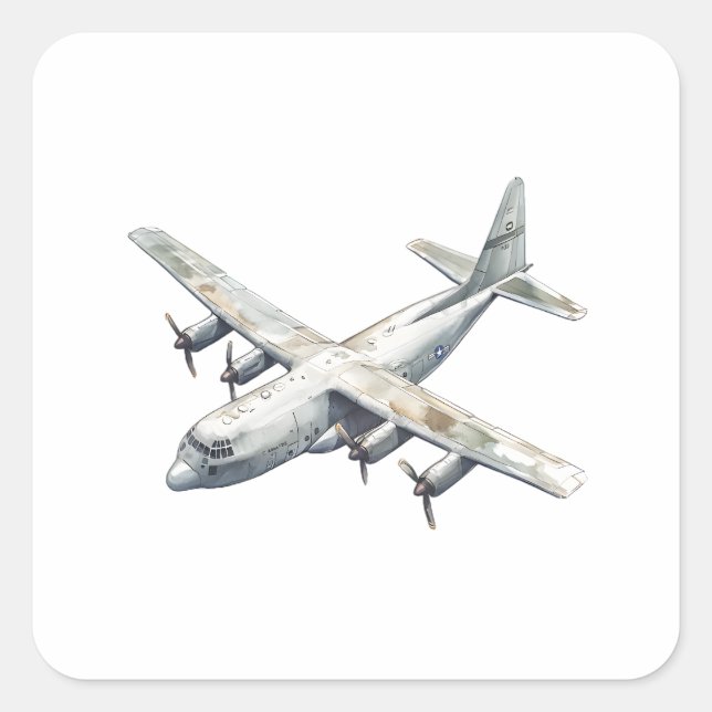 Airplane Square Sticker (Front)