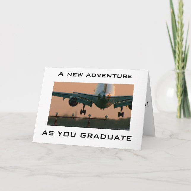 AIRPLANE TAKING OFF-CONTRATS TO THE GRADUATE CARD (Front)