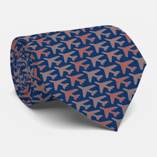 Airplane Tie Armani Red on Navy Blue