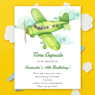 Airplane Time Capsule 1st birthday gender neutral Poster