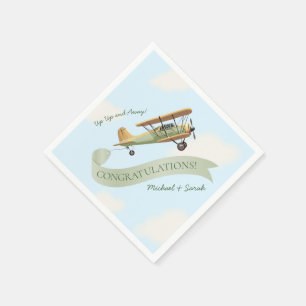 Airplane Vintage Baby Shower Napkin