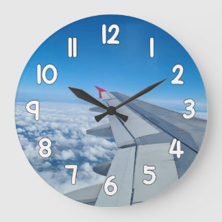 Airplane Wing Wall Clock – Blue Sky Travel Aviatio