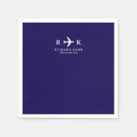 Airplane With Initials - Pilot Logo Blue