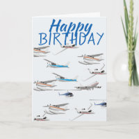 Airplanes birthday card