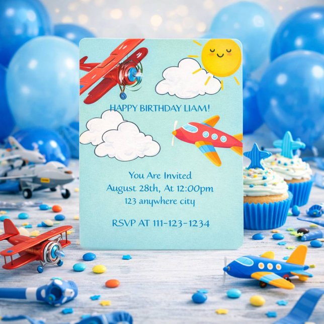 AIRPLANES BIRTHDAY INVITATION BOYS,DIGITAL (Creator Uploaded)