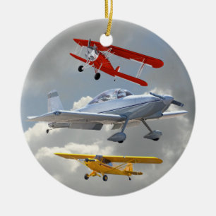 AIRPLANES CERAMIC TREE DECORATION