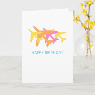 Airplanes Happy Birthday Aviation Pilot Travel Card