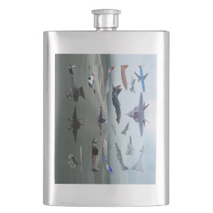 AIRPLANES ON A CAROLINA BLUE SKY HIP FLASK