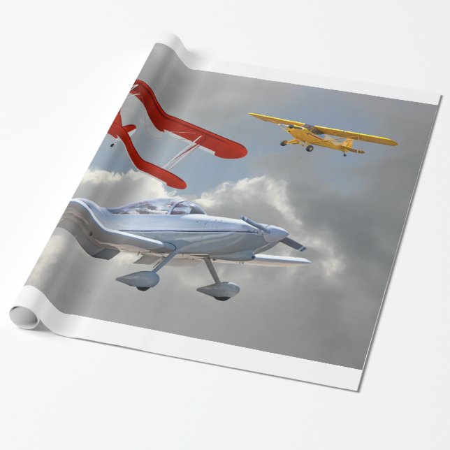 AIRPLANES WRAPPING PAPER (Unrolled)