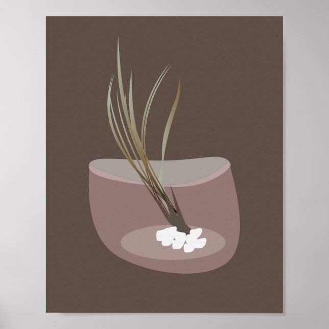 Airplant in Terrarium Brown Pink Wall Art (Front)