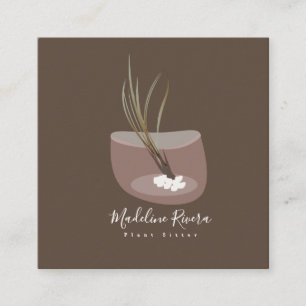 Airplant Sitter Artist Handmade Designer Square Business Card