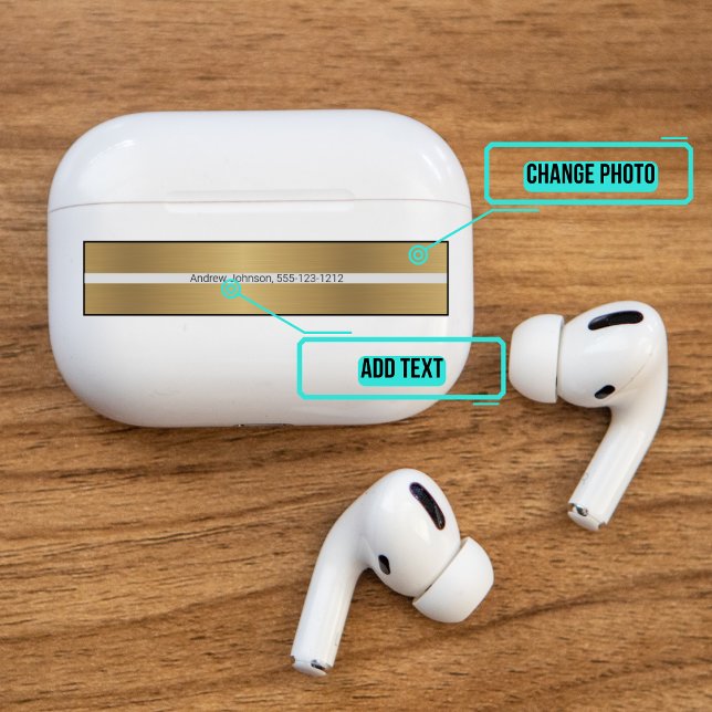 Airpods Pro Case Decorative Skin - Gold (Please enjoy our Airpod stickers)