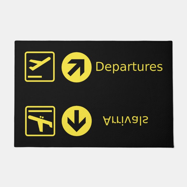 Airport Arrivals Departures Doormat (Front)