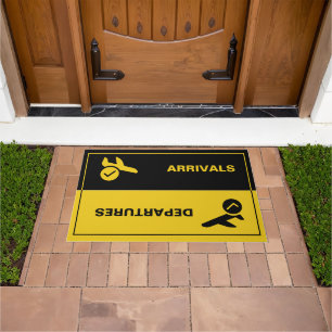 Airport Arrivals Departures Doormat