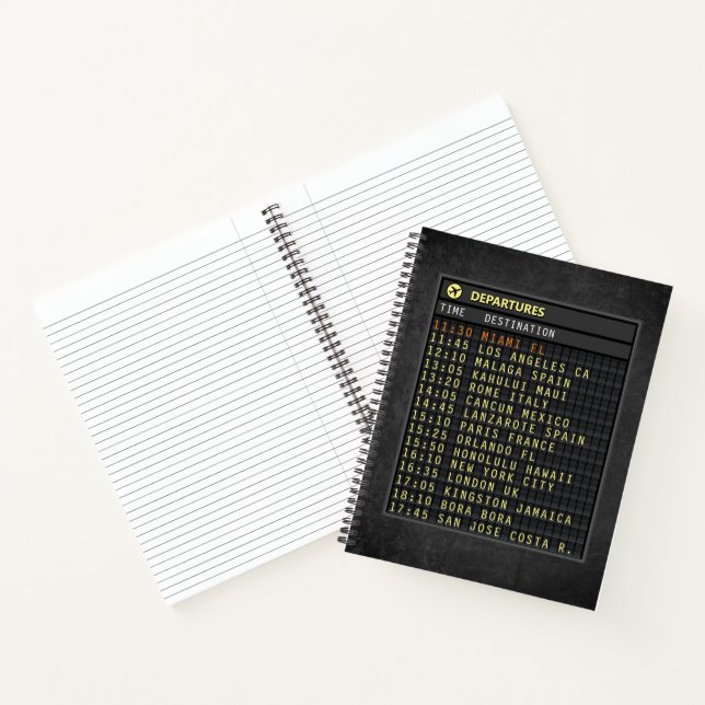 Airport Board (all text customisable)  Notebook (Inside)