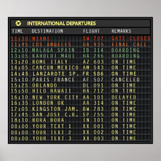 Airport Board 👉customizable ❗read instructions❗ Poster