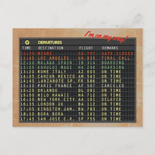 Airport Board Postcard (all text customisable!)