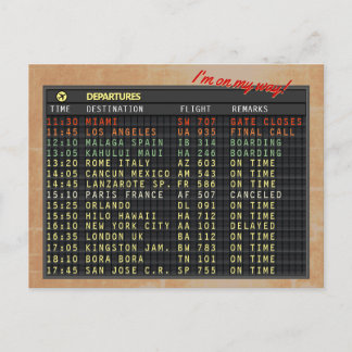 Airport Board Postcard (all text customisable!)