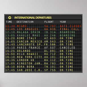 Airport Board (text customisable, headline too) Poster