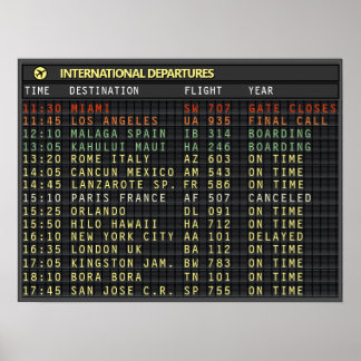 Airport Board (text customisable, headline too) Poster