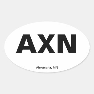 Airport Code - Alexandria, Minnesota Oval Sticker