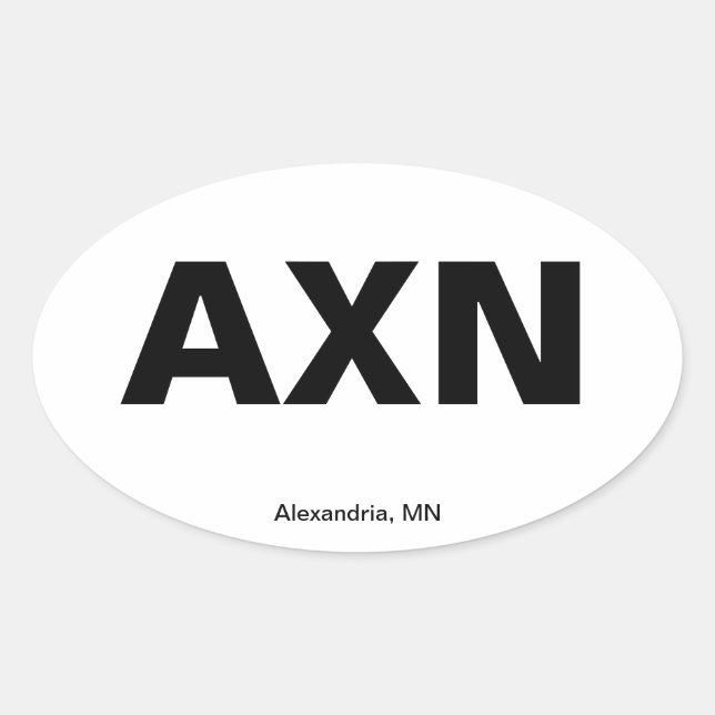 Airport Code - Alexandria, Minnesota Oval Sticker (Front)