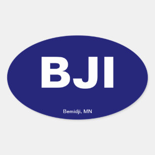 Airport Code - Bemidji, Minnesota Oval Sticker