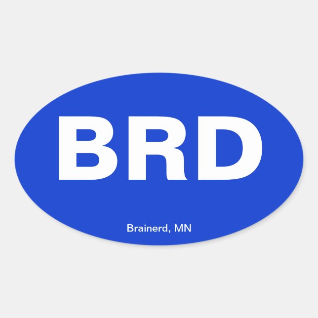 Airport Code - Brainerd, Minnesota Oval Sticker (Front)