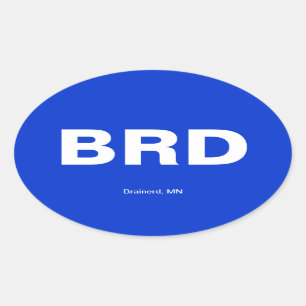 Airport Code - Brainerd, Minnesota Oval Sticker