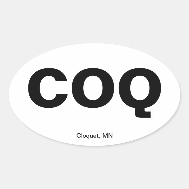 Airport Code - Cloquet, Minnesota Oval Sticker (Front)