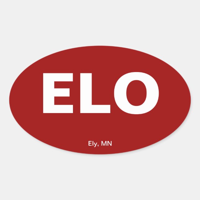 Airport Code - Ely, Minnesota Oval Sticker (Front)