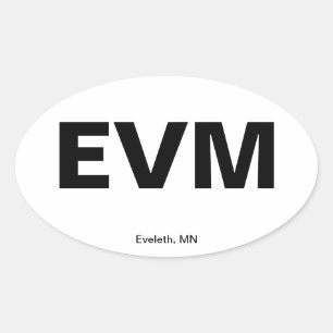 Airport Code - Eveleth, Minnesota Oval Sticker