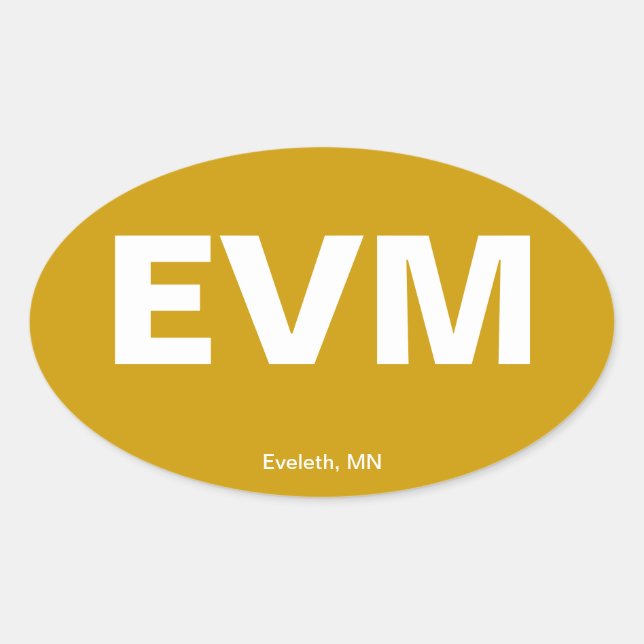 Airport Code - Eveleth, Minnesota Oval Sticker (Front)
