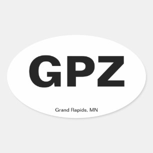 Airport Code - Grand Rapids, Minnesota Oval Sticker