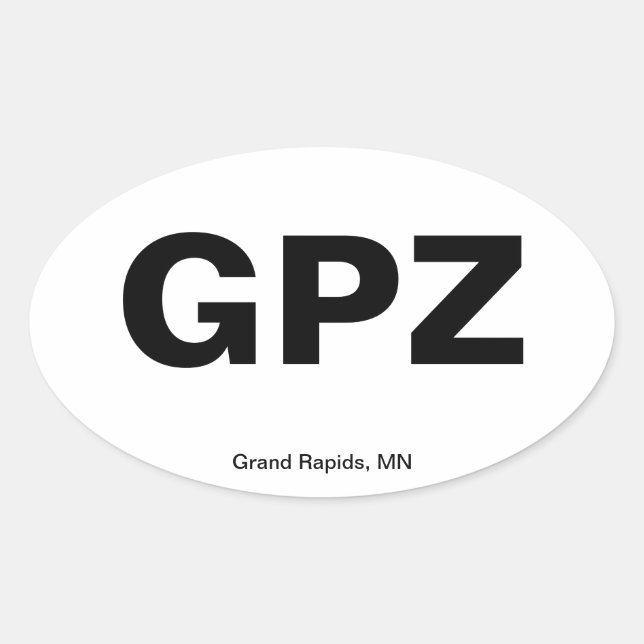 Airport Code - Grand Rapids, Minnesota Oval Sticker (Front)