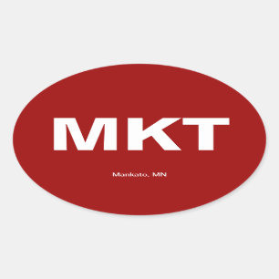 Airport Code - Mankato, Minnesota Oval Sticker