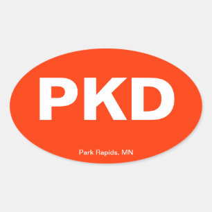 Airport Code - Park Rapids, Minnesota Oval Sticker