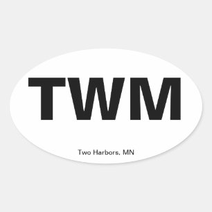 Airport Code - Two Harbours, Minnesota Oval Sticker