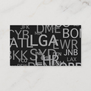 Airport Codes for Travel Professional Business Card