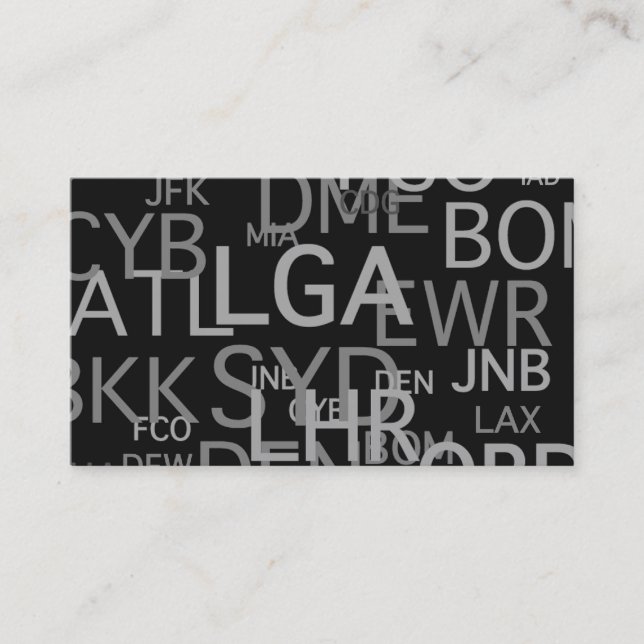 Airport Codes for Travel Professional Business Card (Front)