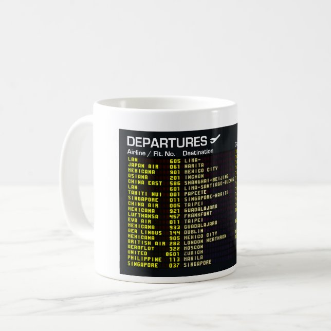 Airport Departures Mug (Front Left)
