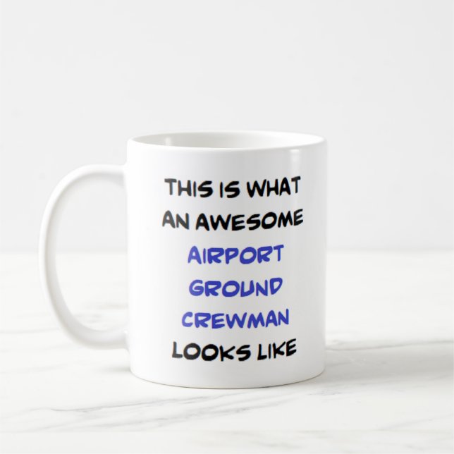 airport ground crewman, awesome coffee mug (Left)
