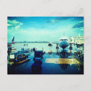 Airport in the Rain Postcard