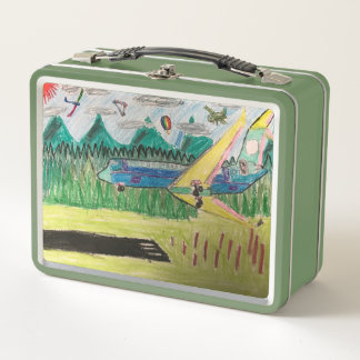 Airport park metal lunch box